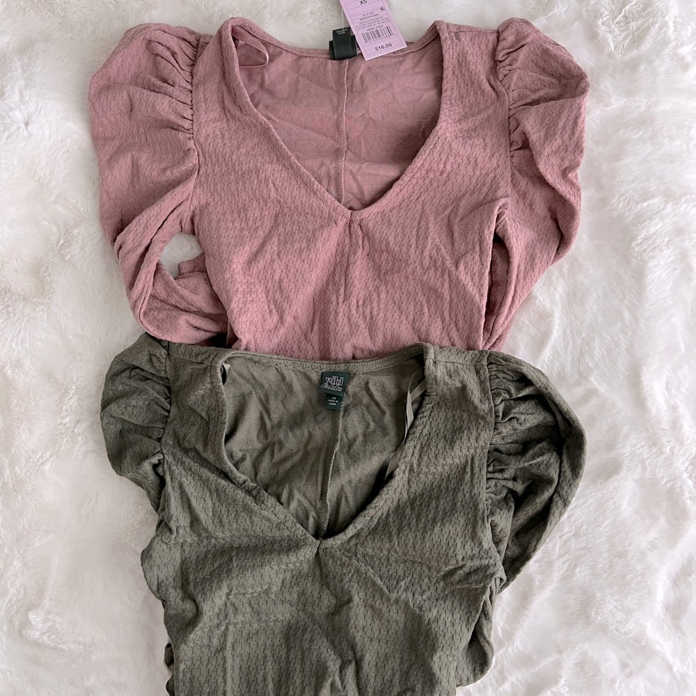 NWT bundle of long puff sleeve bodysuits